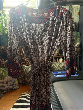 Southwestern  & Multicolor Geometric Midi Dress